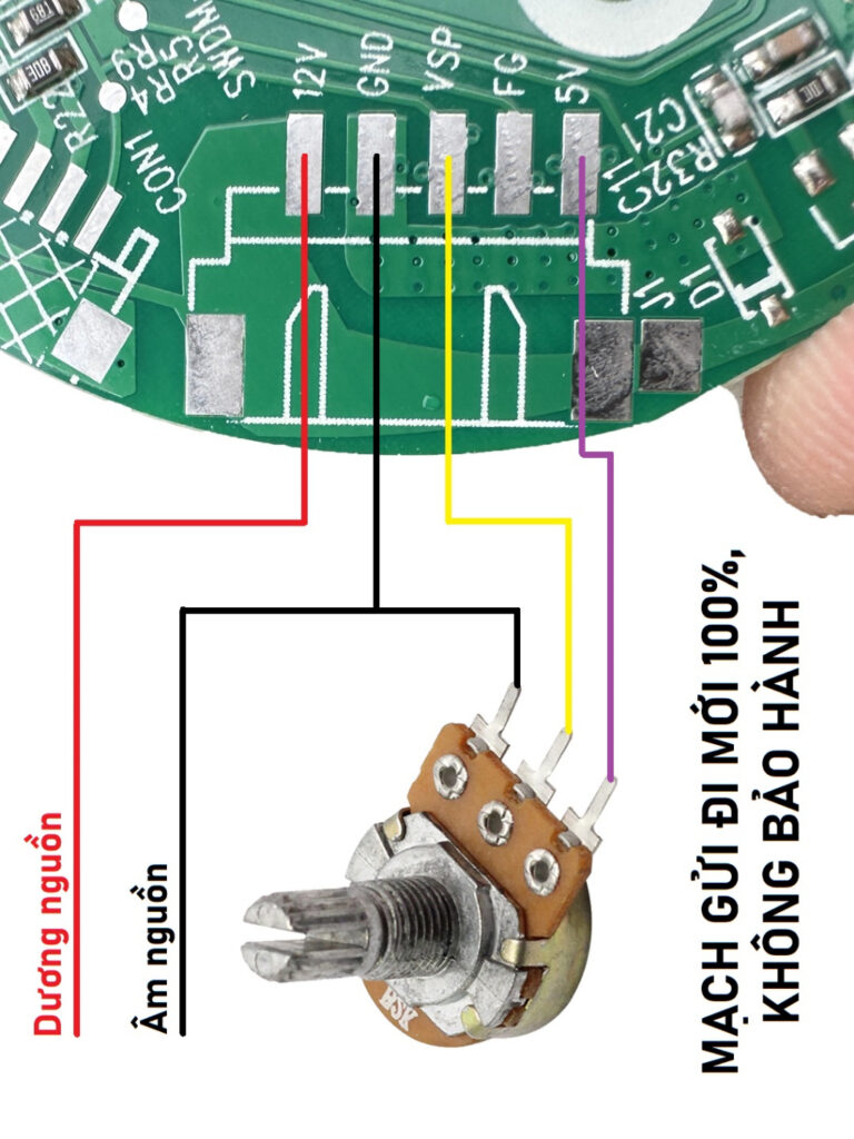 Hướng dẫn đấu nói Mạch thay thế cho đầu quạt 12V không chổi than